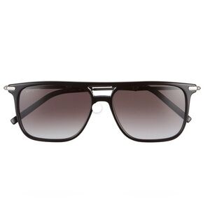 Salvatore Ferragamo Black Gradient Square Sunglasses